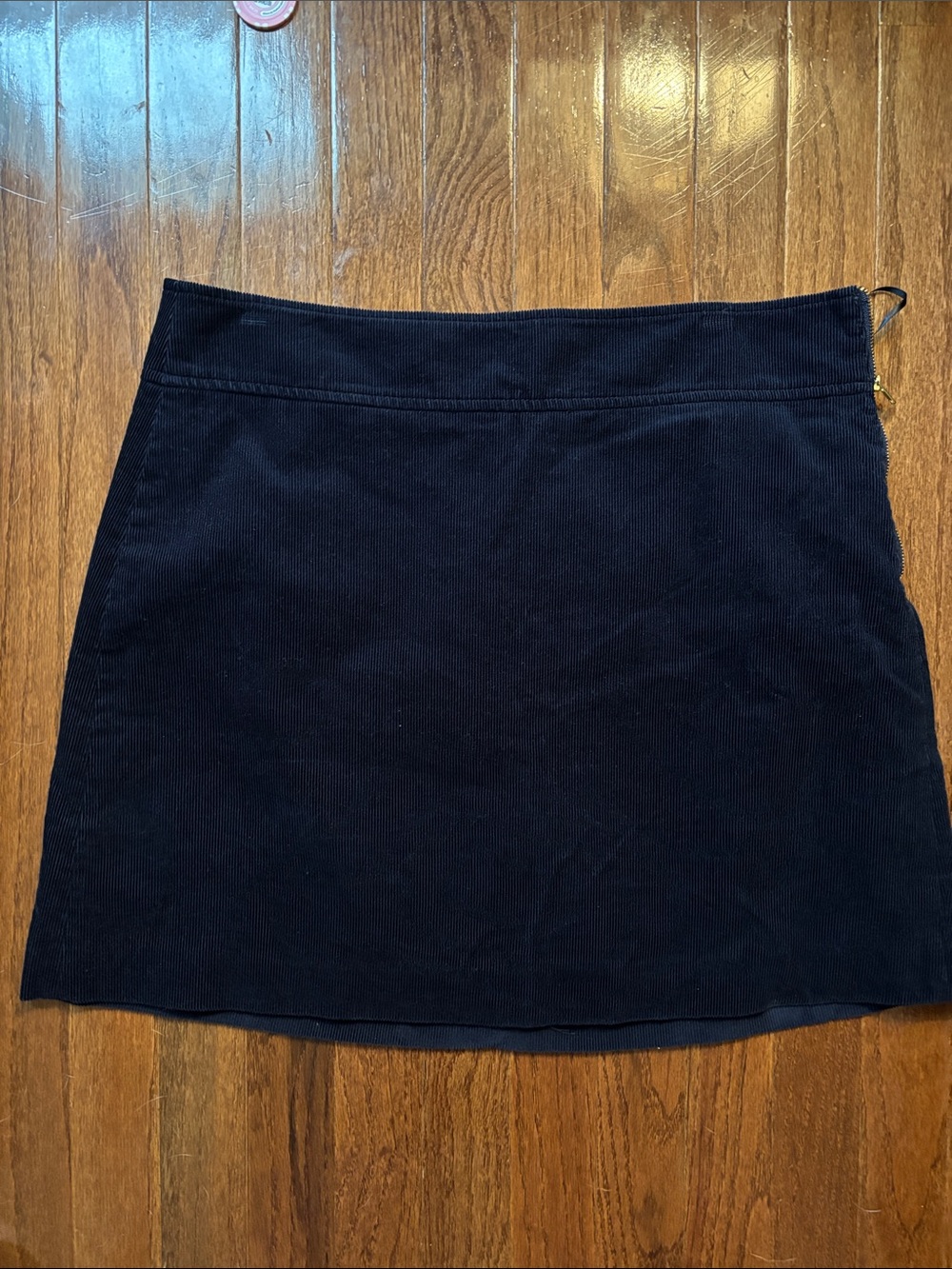 J. Crew Navy Corduroy Mini Skirt with Side Zip